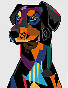 Painting by numbers - Rottweiler Art