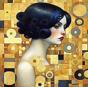 Numbered Painting with Gold Leaf - Classic Elegance