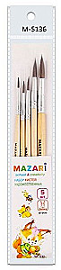 Set of artistic brushes 5 pcs. (No. 1, 2, 3, 4, 5 round)