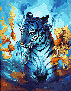 Paint by Numbers - Colorful Canvas. Fantasy Tiger