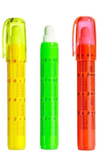Segmentne kustutuskumm - Korrutustabel (assortii, 3 värvi)