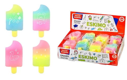 Kustutuskumm - ESKIMO (segatud, 4 disaini)