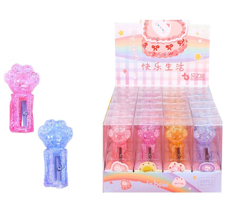 Plastic sharpener - Paws (assorted, 4 colors)