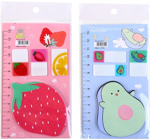 Sticky note set - Bright fruit, assorted
