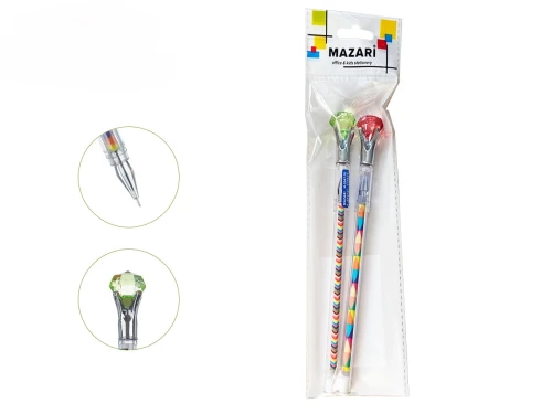 Rainbow Gel Pen Set, 2 pcs, Blue, 0.8mm