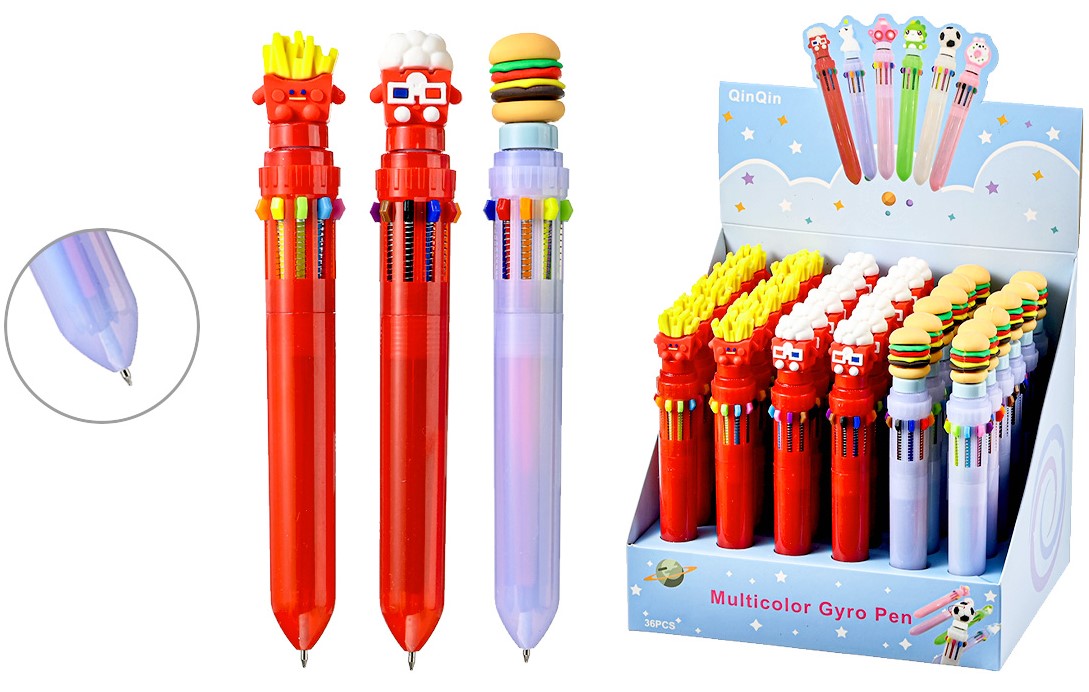 Ручка шариковая с крутящейся насадкой - Фастфуд