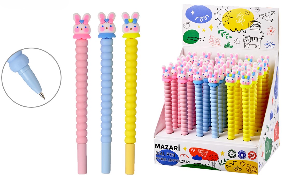 Ручка шариковая - Bunny, в ассортименте