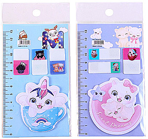 Liimiga servaga markerite komplekt - I Love Kitty, assortii