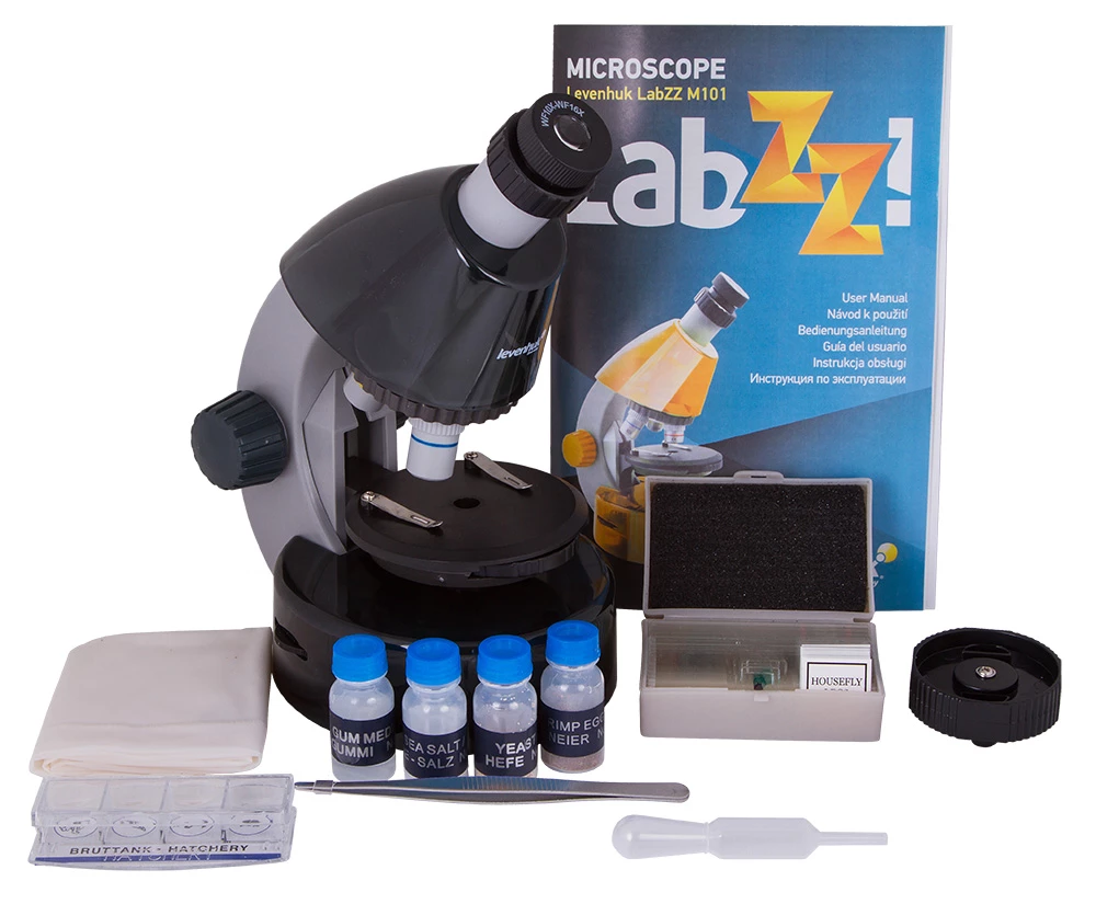 Levenhuk LabZZ M101 Children's Microscope Gray. Comes with an experiment set