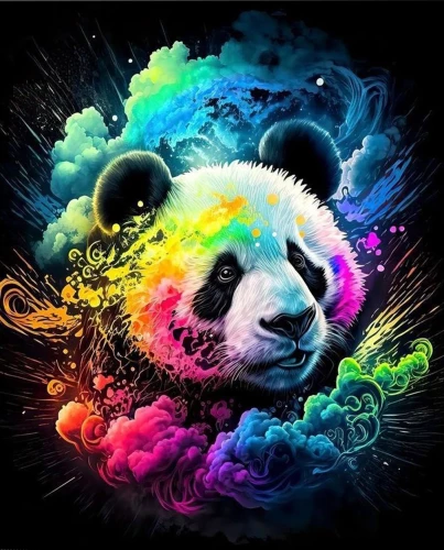 Painting by Numbers - Colorful Panda