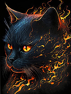 Painting by Numbers - Cat with Fiery Eyes
