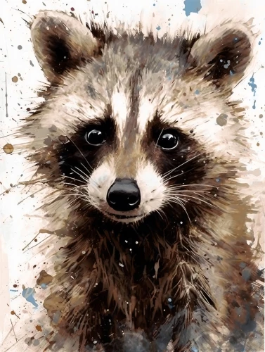 Painting by Numbers - Baby Raccoon