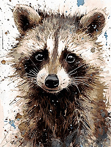 Painting by Numbers - Baby Raccoon