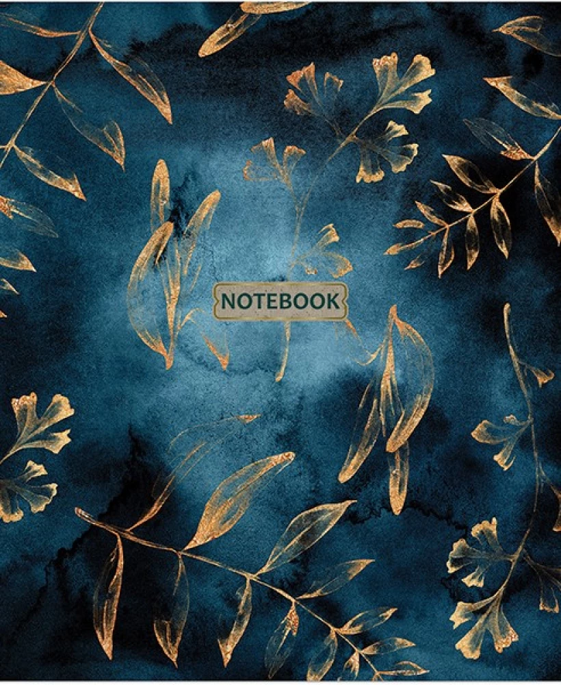 A5 Notebook Gold Floral Pattern