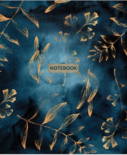 A5 Notebook Gold Floral Pattern