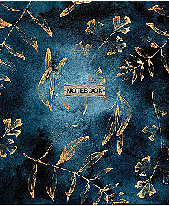 A5 Notebook Gold Floral Pattern