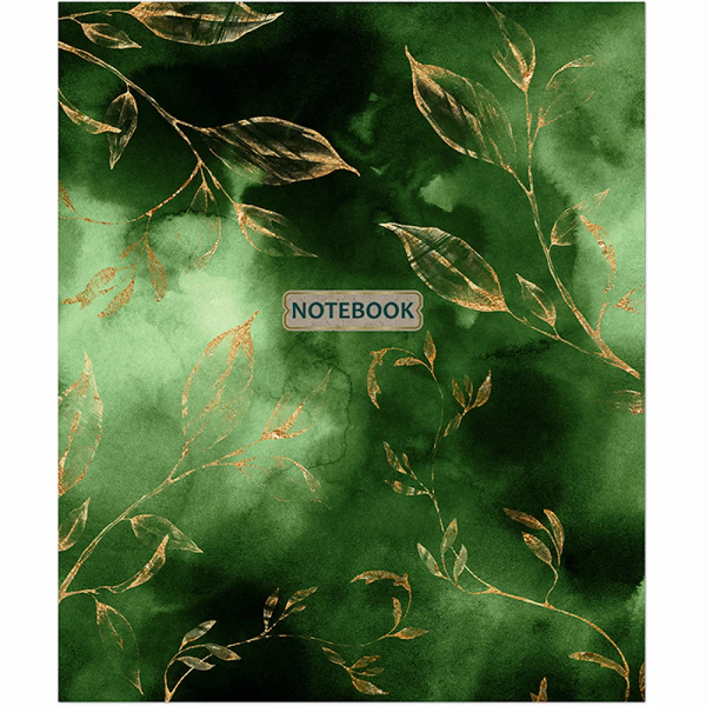A5 Notebook Gold Floral Pattern