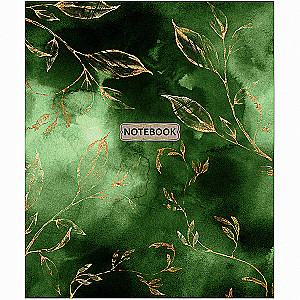A5 Notebook Gold Floral Pattern