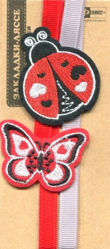 Bookmark-lace for books BUTTERFLY AND LADYBUG