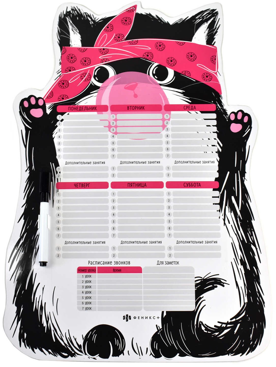 Magnetic schedule - Black cat