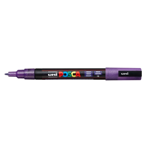 UNI Posca PC-3ML Marker, purple with glitter (12)