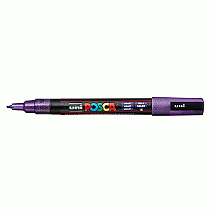 UNI Posca PC-3ML Marker, purple with glitter (12)