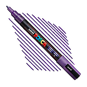 UNI Posca PC-3ML Marker, purple with glitter (12)