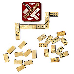 Medinė žaidimas - Domino (metalinė dėžutė)
