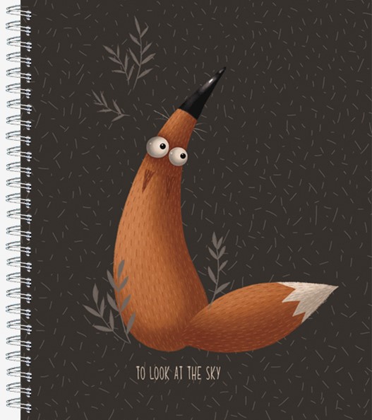 Notatnik ogólny 60 kartek na metalowej spirali - Liski, w asortymencie