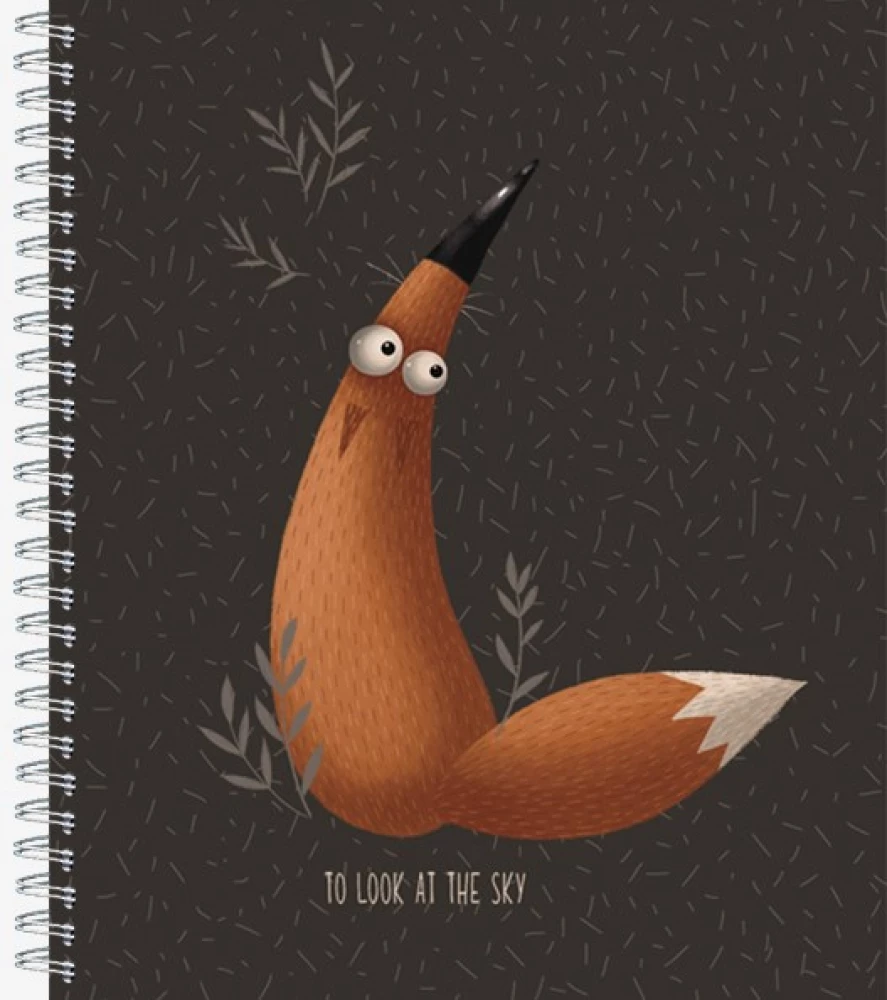 General notebook 60 sheets on a metal spiral - Little Foxes, assorted