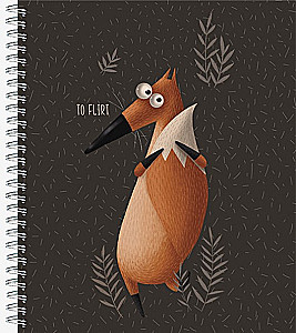 General notebook 60 sheets on a metal spiral - Little Foxes, assorted