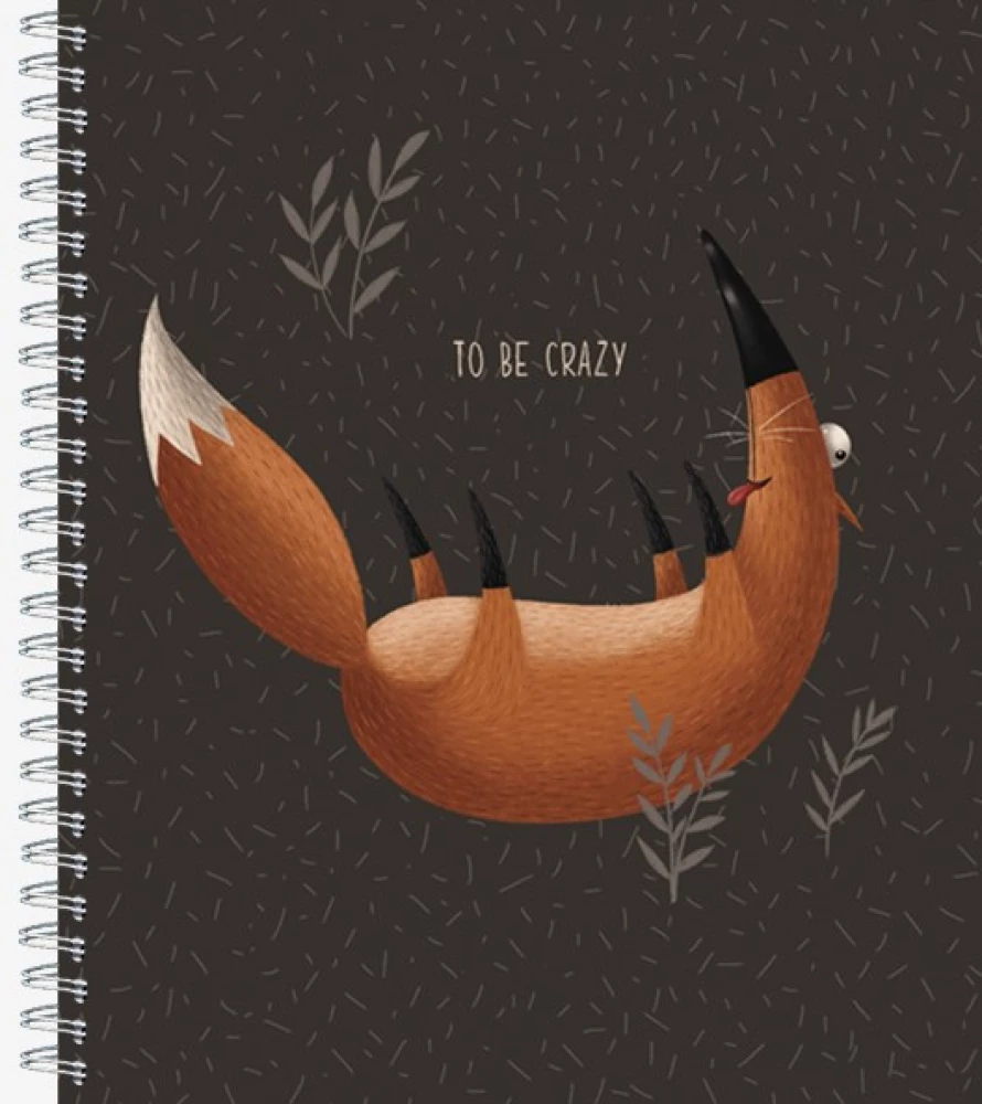 General notebook 60 sheets on a metal spiral - Little Foxes, assorted