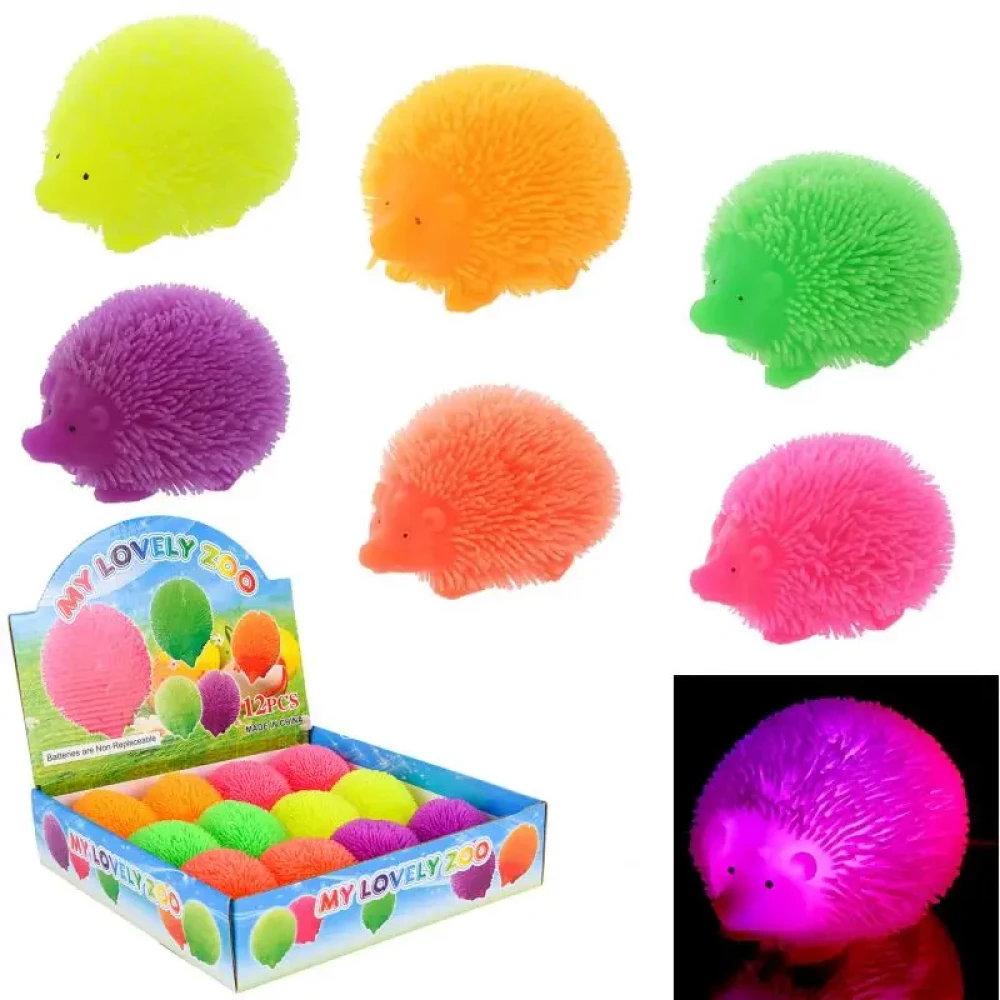 Stress Relief Toy - Hedgehog, Light-Up, Assorted