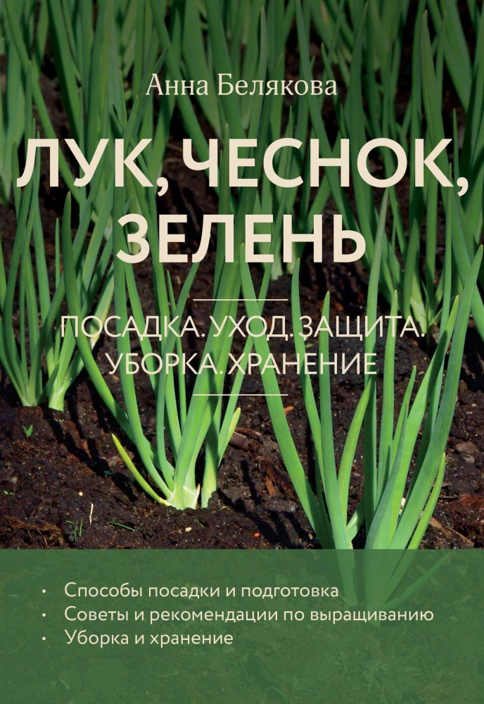 Onion, garlic, greens. Planting. Care. Protection. Harvesting. Storage