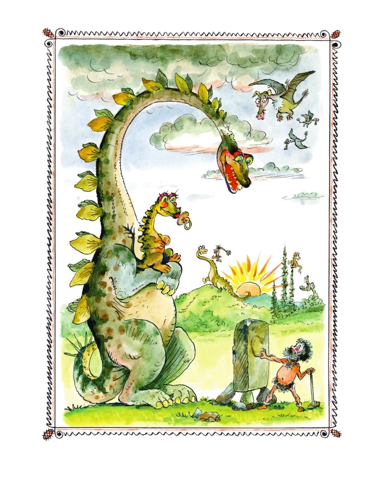 K pencil and Samodelkin on the Island of Dinosaurs