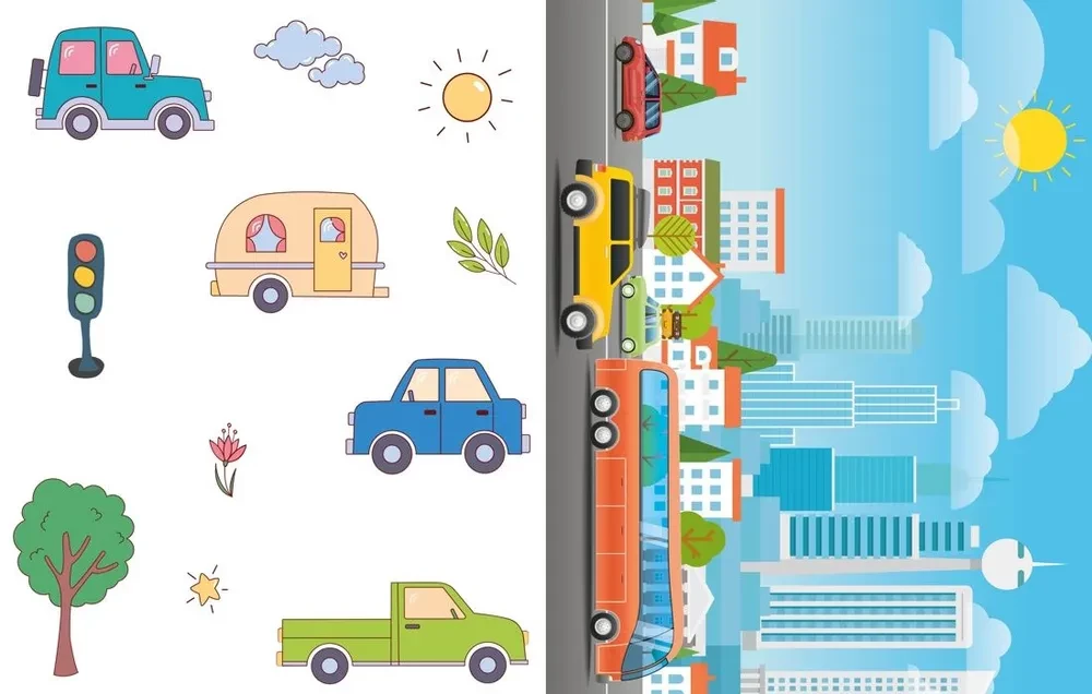 Three-dimensional paper toys. Cars