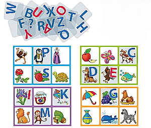 Plastic Lotto for Toddlers - English Alphabet. Selecting Letters, Learning Words