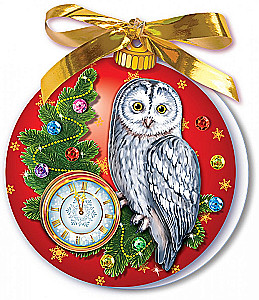 Craft Kit for Making a Card - Christmas Ball. Owl