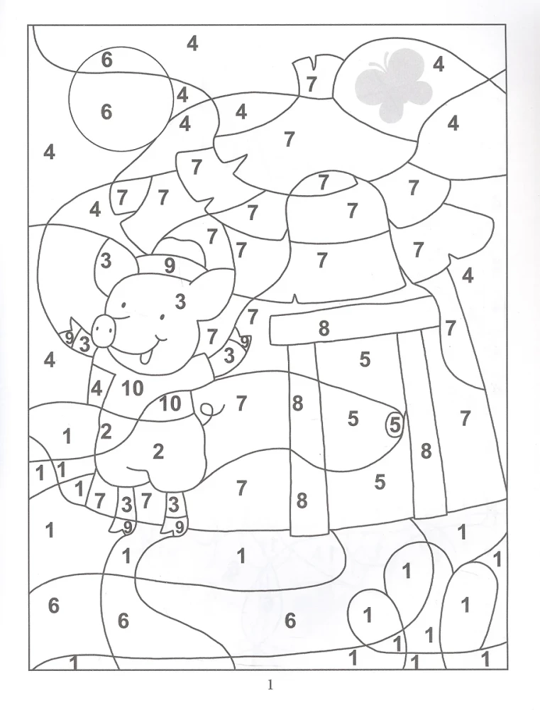 Color by Numbers. Visiting a Fairy Tale