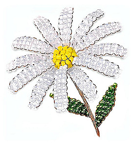 Beaded flower handmade - Pearl Daisy