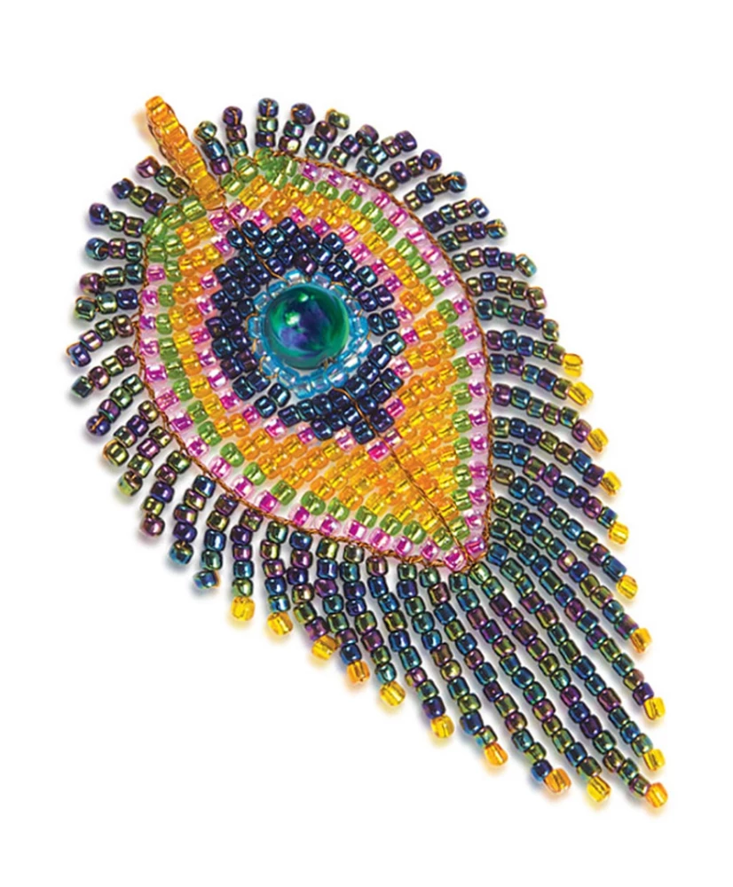 Craft Kit - Beaded Peacock Feather Pendant