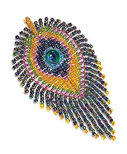 Craft Kit - Beaded Peacock Feather Pendant
