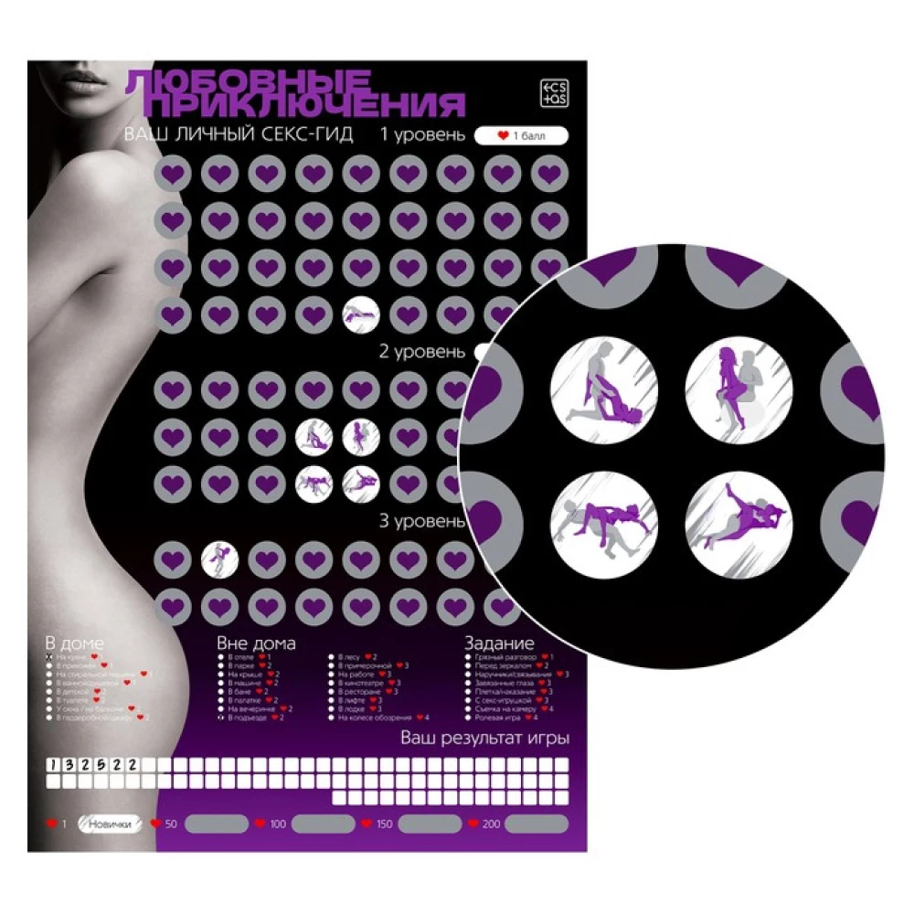 Scratch-off poster - Sex Guide. Love Adventures, 18+