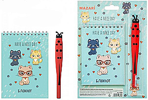 A6 Notepad 40 sheets squared + ballpoint pen