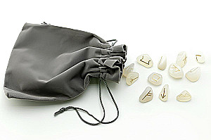Scandinavian Runes (set of runes for divination made of white agate + book)