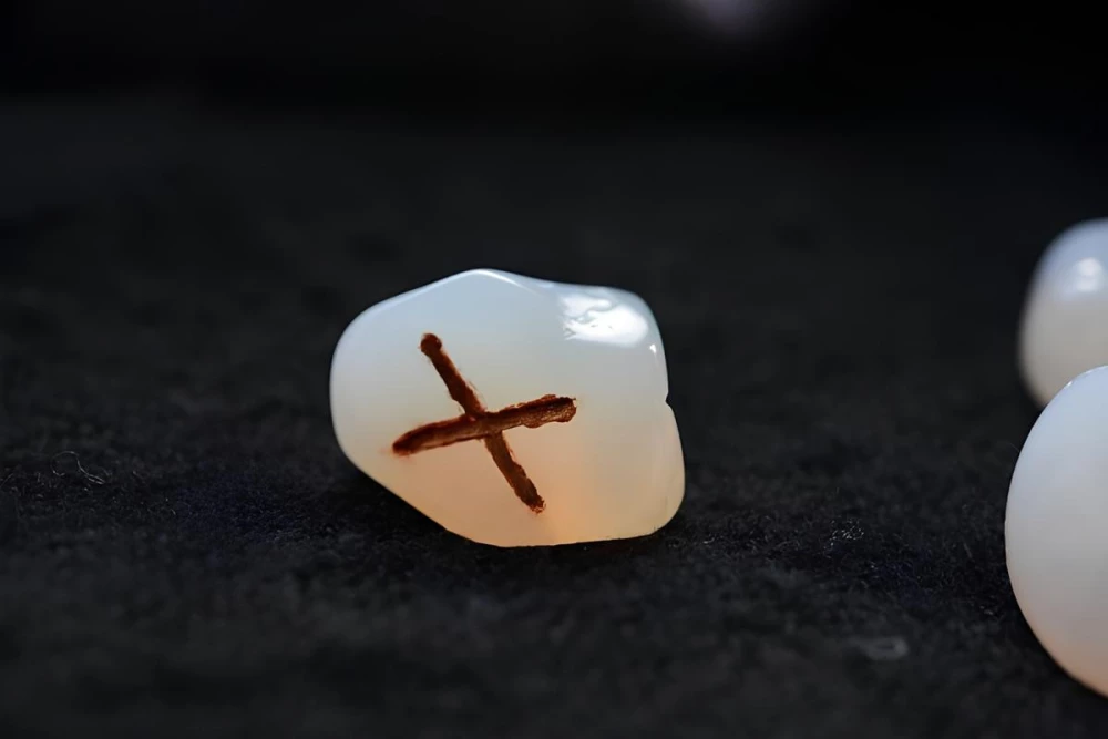 Scandinavian Runes (set of runes for divination made of white agate + book)