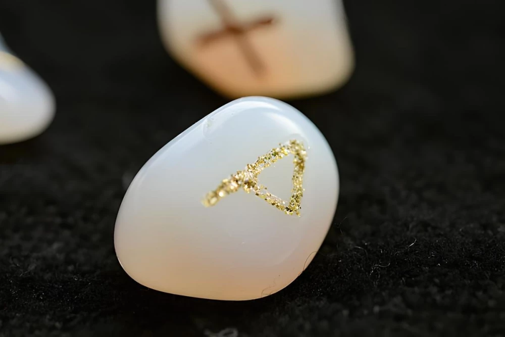 Scandinavian Runes (set of runes for divination made of white agate + book)