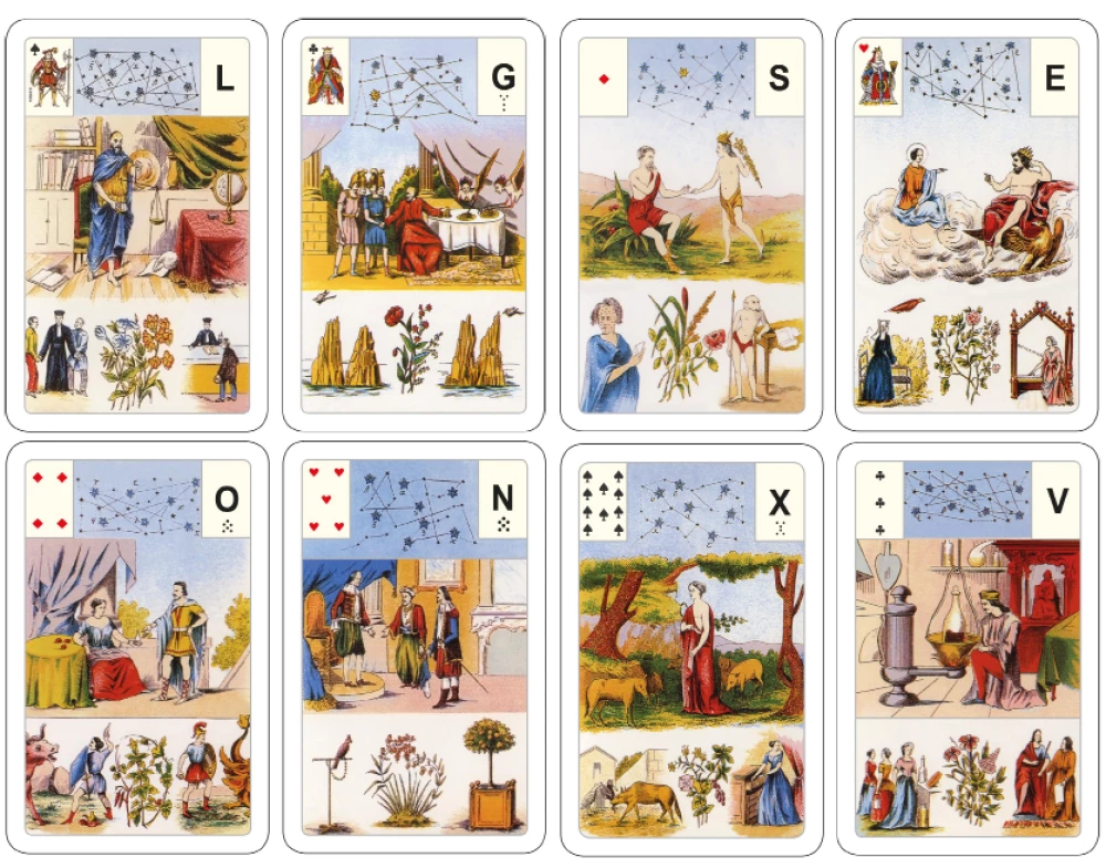 Divination Cards - Lenormand Oracle. Large astromythological deck (54 cards with instruction)