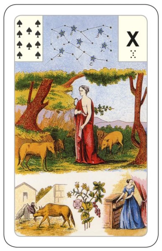 Divination Cards - Lenormand Oracle. Large astromythological deck (54 cards with instruction)