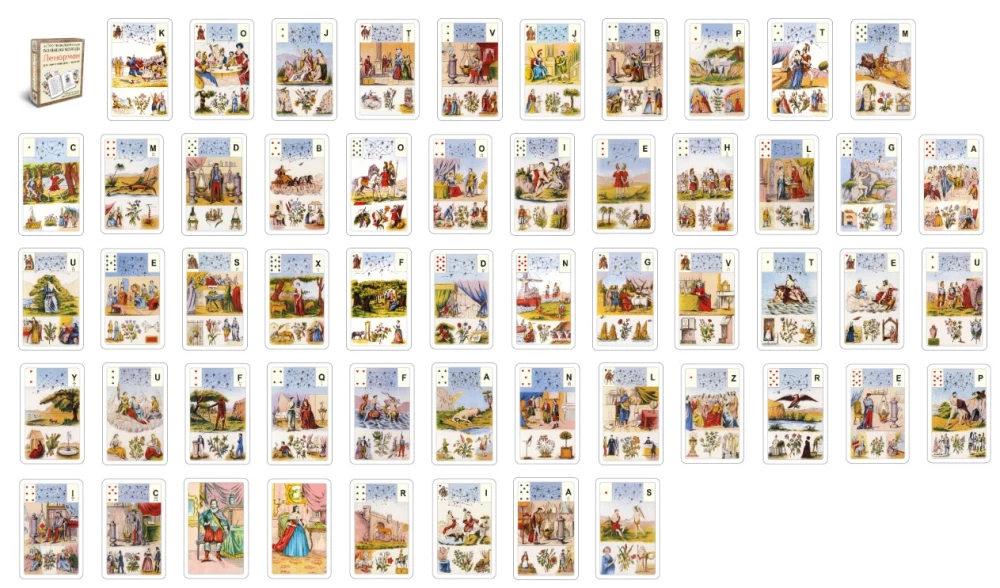 Astro-Mythological Grand Lenormand Deck for Beginners (54 Cards with Instructions)